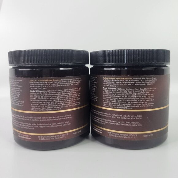2 Pack As I Am CURLING JELLY Hair Cream Moisturizer Styler Dry Defines Curl 8oz - Picture 4 of 6